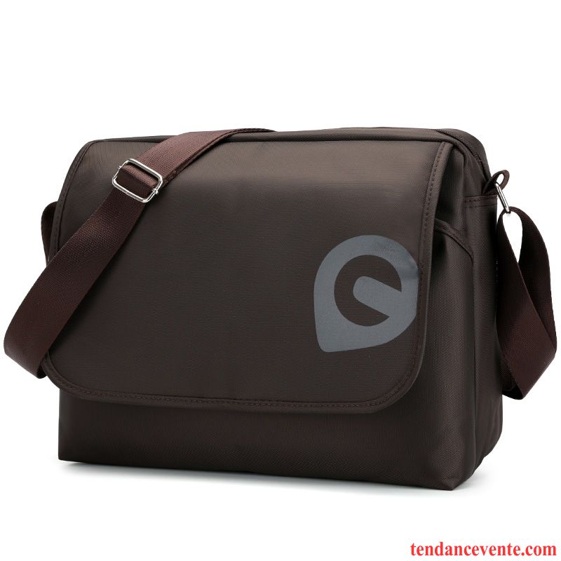 Sac À Bandoulière Homme Étanche Jeunesse Cartable Tissu Oxford Étudiant Le Nouveau Gris