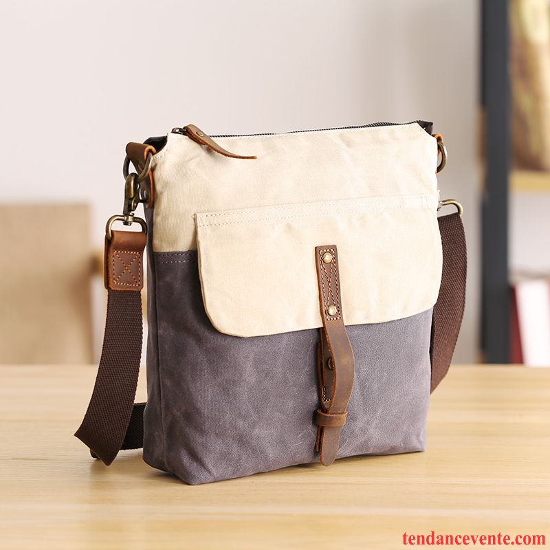 Sac À Bandoulière Homme Étanche Petit Original Sacs À Bandoulière Tendance Rétro Bleu