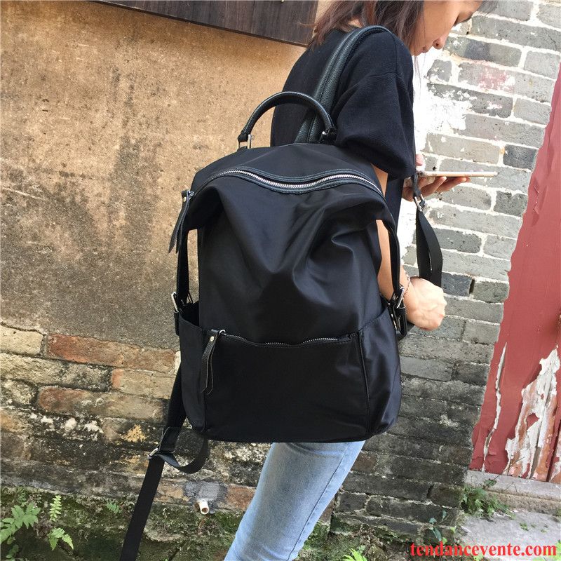 Sac À Dos Femme All-match Cartable Tissu Oxford Voyage Le Nouveau Toile Noir