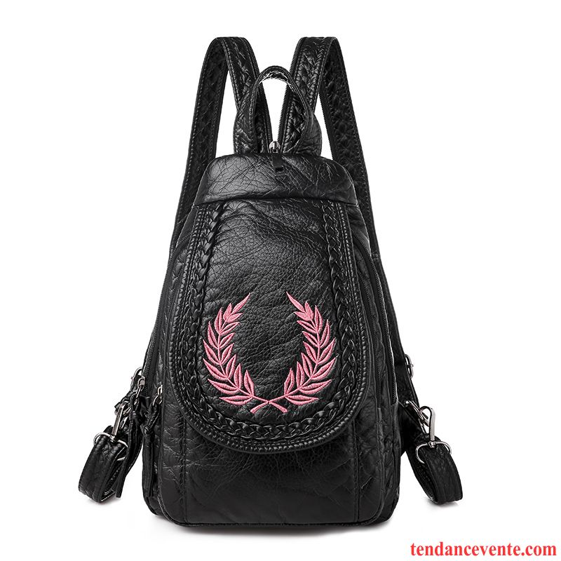 Sac À Dos Femme All-match Maman Cuir De Vache Mode Petit Tendance Rose