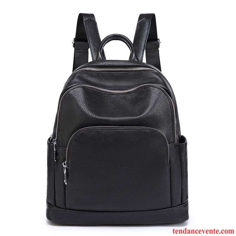 Sac À Dos Femme Cartable Le Nouveau All-match Cuir De Vache Peau Douce Cuir Véritable Violet
