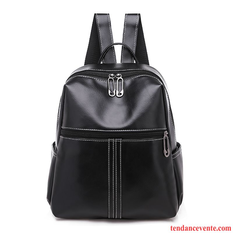 Sac À Dos Femme Cuir Véritable Le Nouveau Tendance Multifonctions All-match Loisir Noir