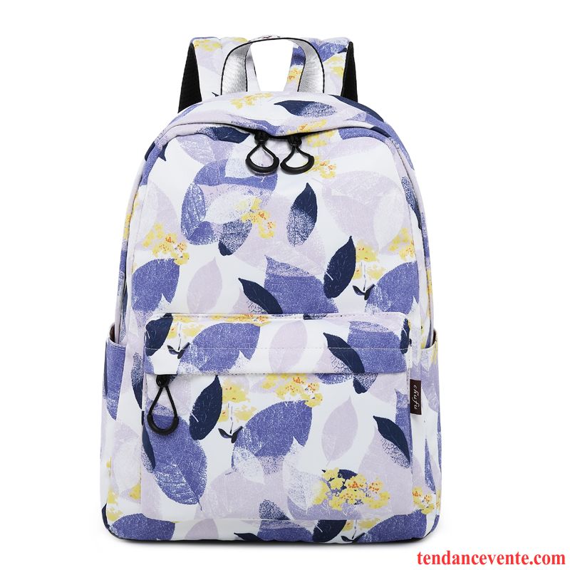 Sac À Dos Femme Gros Étudiant Milieu École Secondaire Simple Cartable Bleu