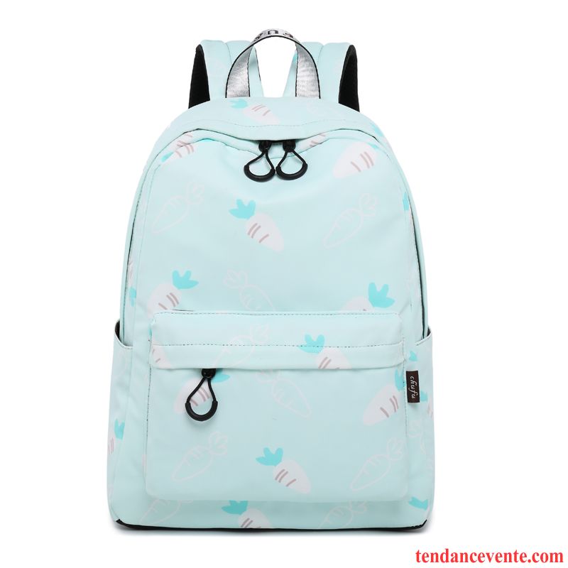 Sac À Dos Femme Gros Étudiant Milieu École Secondaire Simple Cartable Bleu