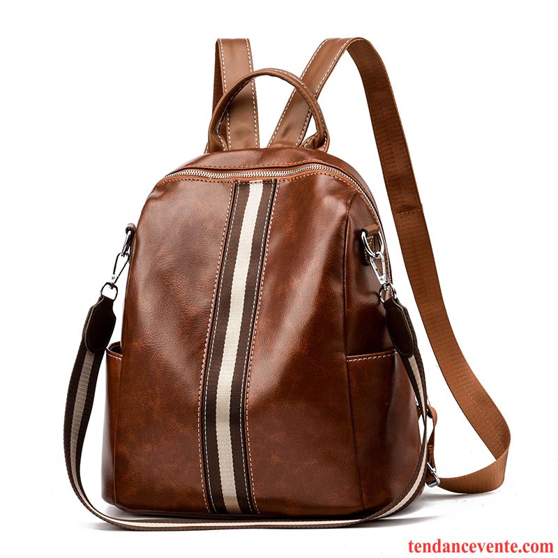 Sac À Dos Femme Le Nouveau Voyage All-match Mode Doux Multifonctions Marron