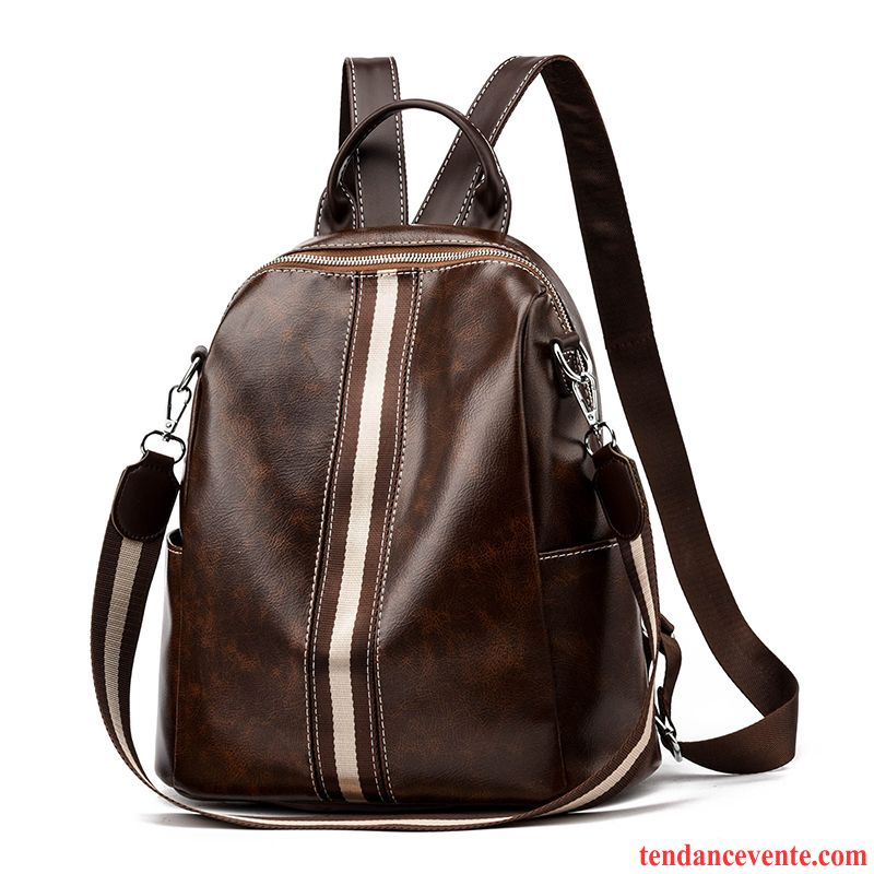 Sac À Dos Femme Le Nouveau Voyage All-match Mode Doux Multifonctions Marron