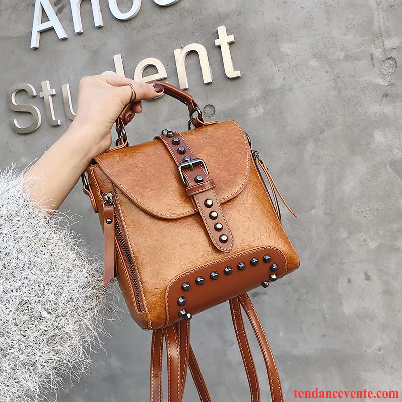 Sac À Dos Femme Loisir Le Nouveau Œillet All-match Ultra Petit Marron