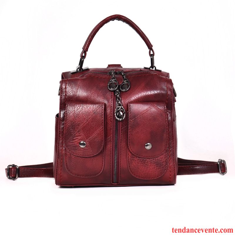 Sac À Dos Femme Peau Douce All-match Multifonctions Le Nouveau Sac Poitrine Tassel Brun