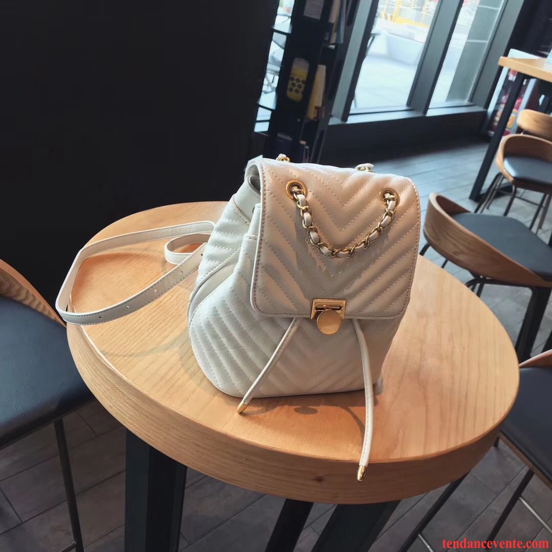 Sac À Dos Femme Réseau Le Nouveau Simple Multifonctions Petit Tendance Blanc Rouge