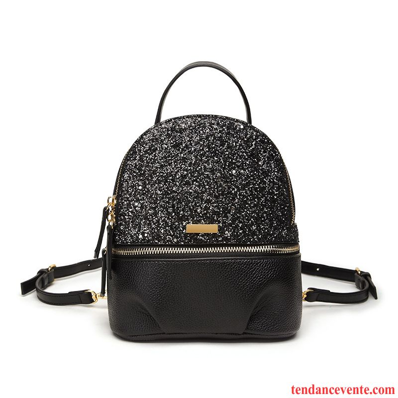 Sac À Dos Femme Tendance Le Nouveau Petit Paillettes Mode Réseau Noir Rouge