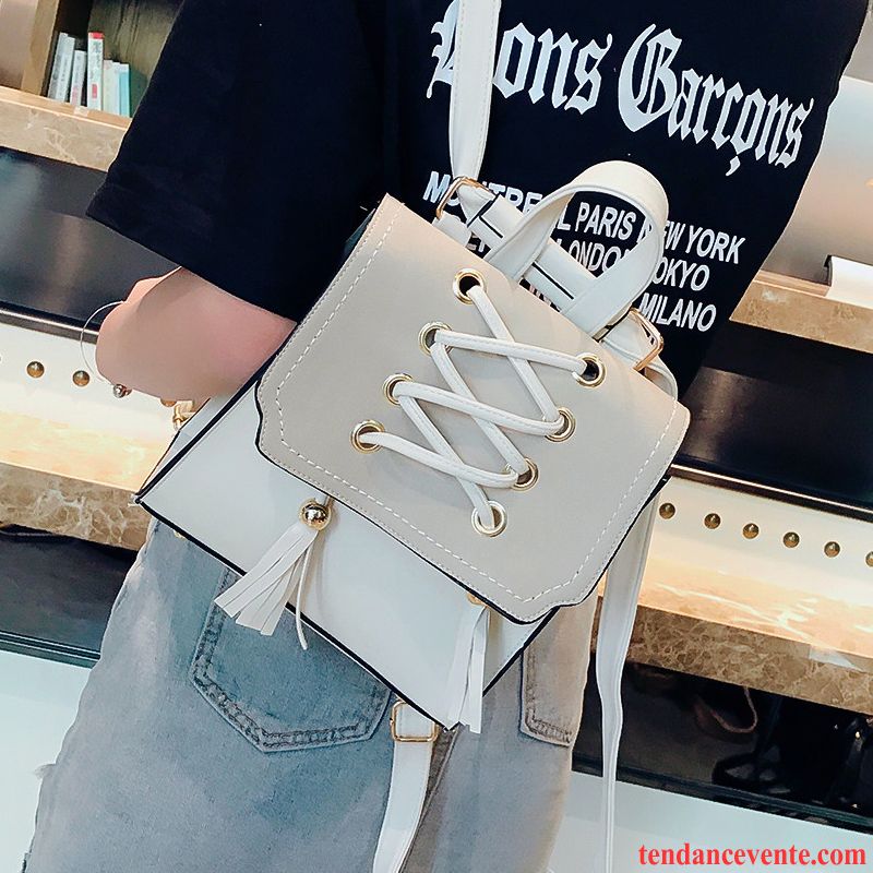 Sac À Dos Femme Ultra Le Nouveau Mode Peau Douce Petit All-match Blanc