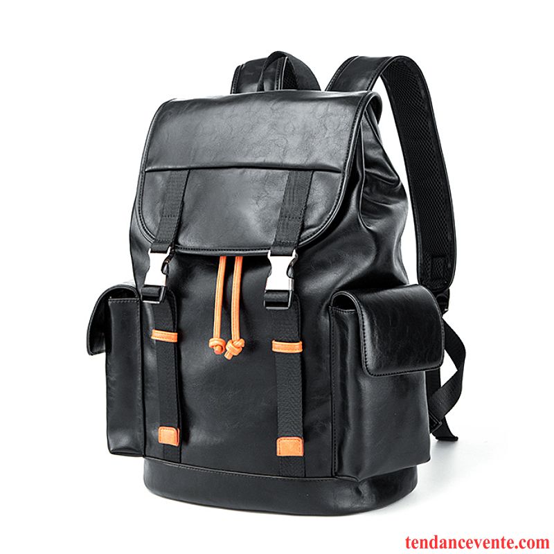 Sac À Dos Homme Loisir Sac D'ordinateur Portable Simple Créatif Jeunesse Personnalité Noir