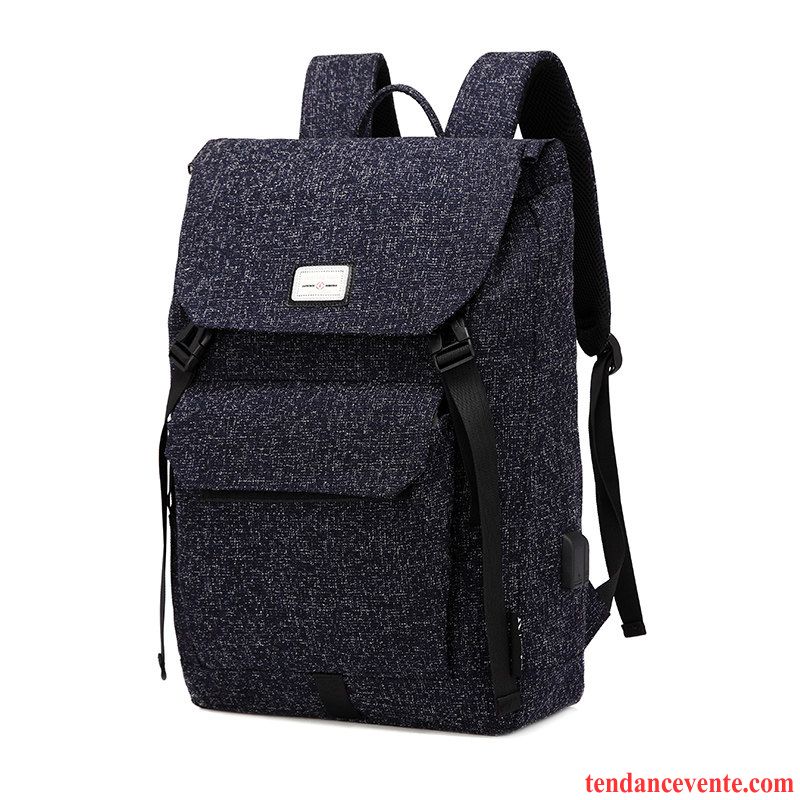 Sac À Dos Homme Loisir Étudiant De Plein Air Mode Grande Capacité Tendance Bleu