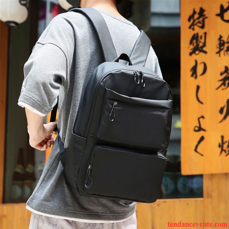 Sac À Dos Homme Nylon Tendance Simple Voyage Loisir Cartable Gris