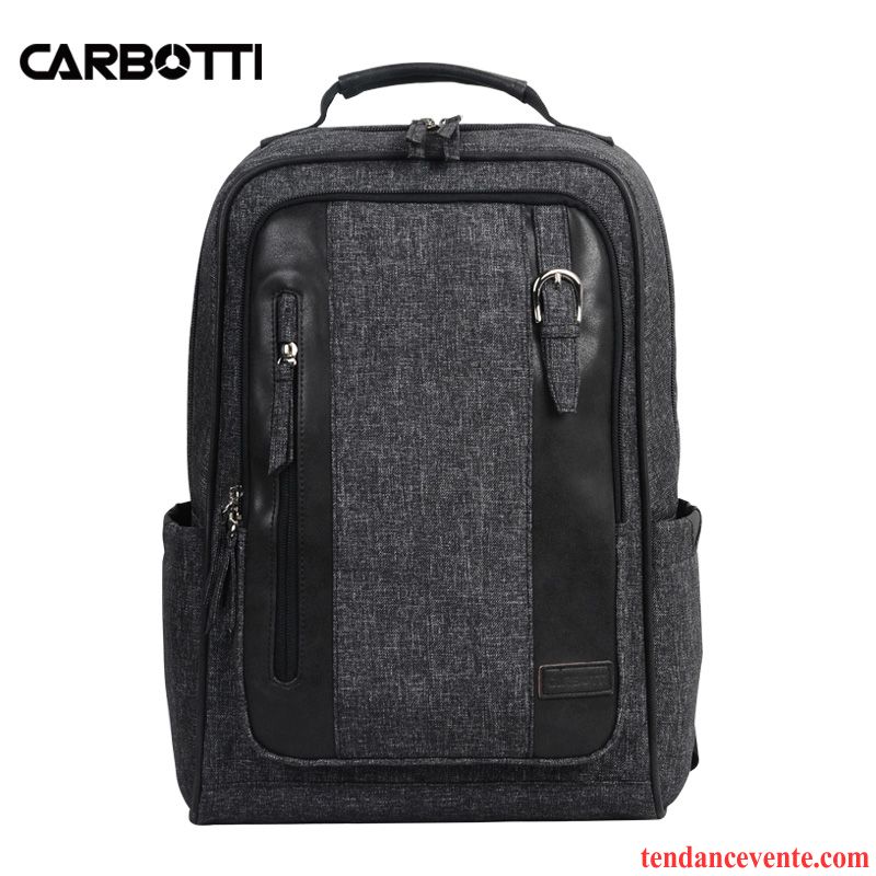 Sac À Dos Homme Simple Voyage Loisir Étudiant Cartable Mode Brun