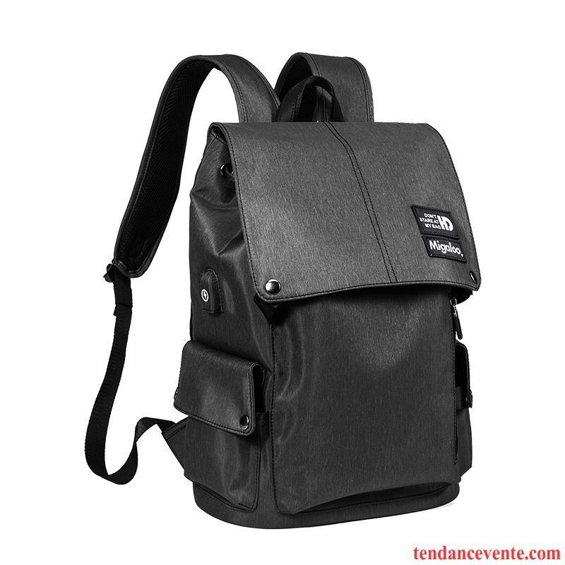 Sac À Dos Homme Tendance Grande Capacité Mode Cartable Jeunesse Noir