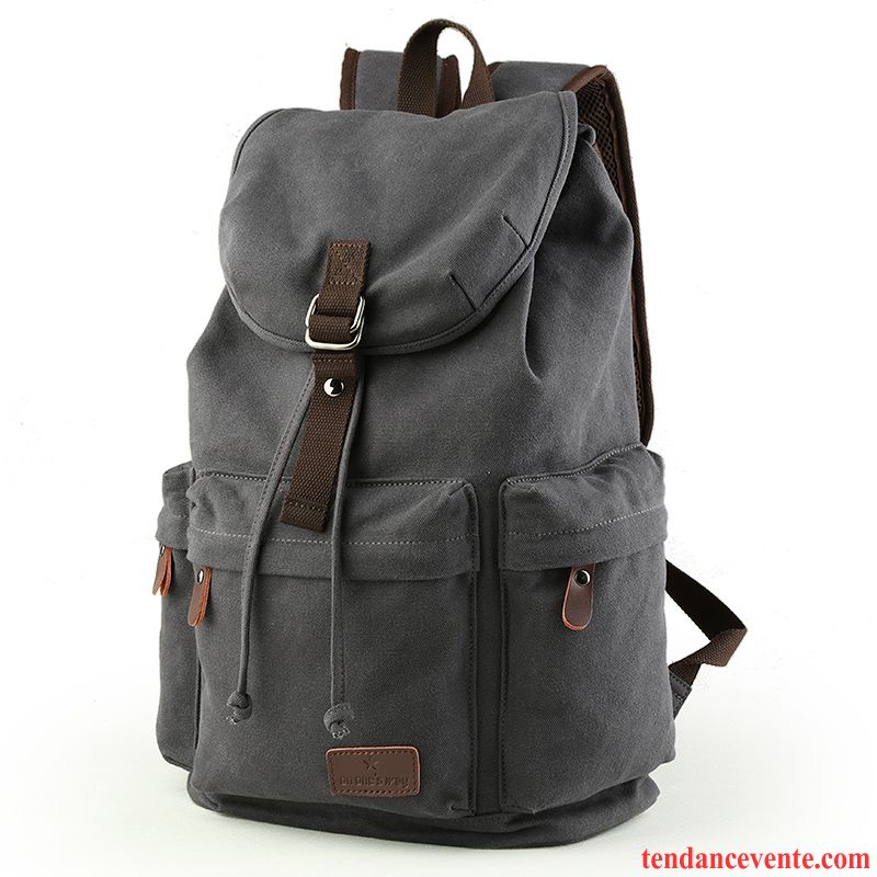 Sac À Dos Homme Tendance Loisir Tourisme École Secondaire Cartable Étudiant Bleu Noir