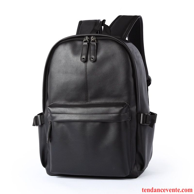 Sac À Dos Homme Voyage Femme Simple Cartable Loisir Milieu Noir