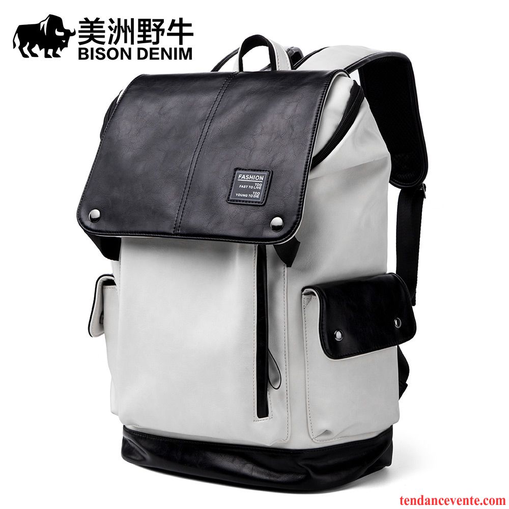 Sac À Dos Homme Voyage Loisir Tendance Cartable Grande Capacité Mode Blanc