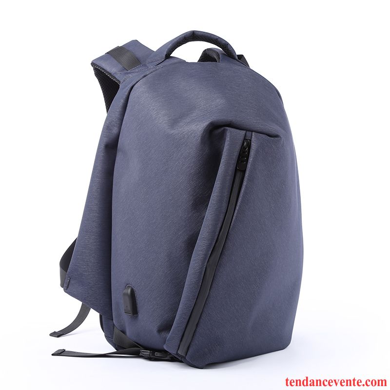 Sac À Dos Homme Voyage Loisir Étudiant Grande Capacité Mode Sac D'ordinateur Portable Bleu Marin