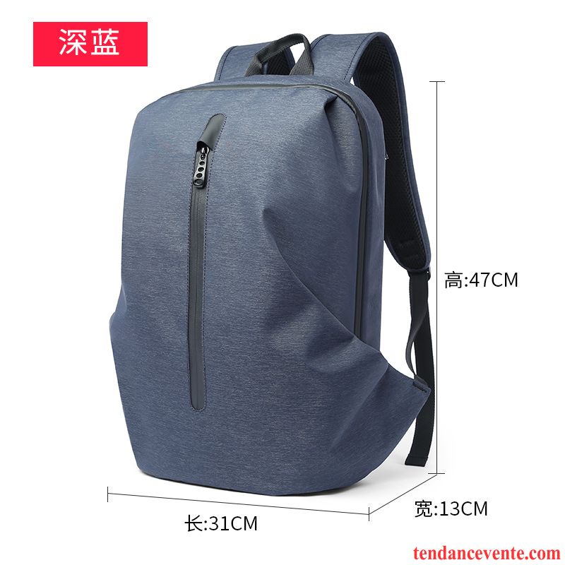 Sac À Dos Homme Voyage Loisir Étudiant Grande Capacité Mode Sac D'ordinateur Portable Bleu Marin