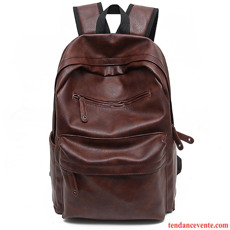 Sac À Dos Homme Voyage Sport Britanique Simple Cartable Vent De L'université Brun Clair