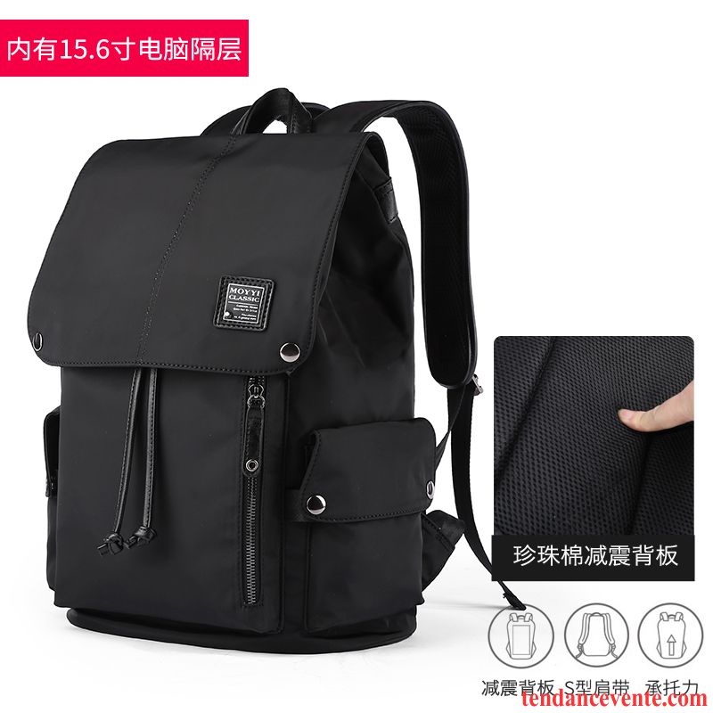 Sac À Dos Homme Voyage Sport Sac D'ordinateur Portable Tendance Étudiant Cartable Noir