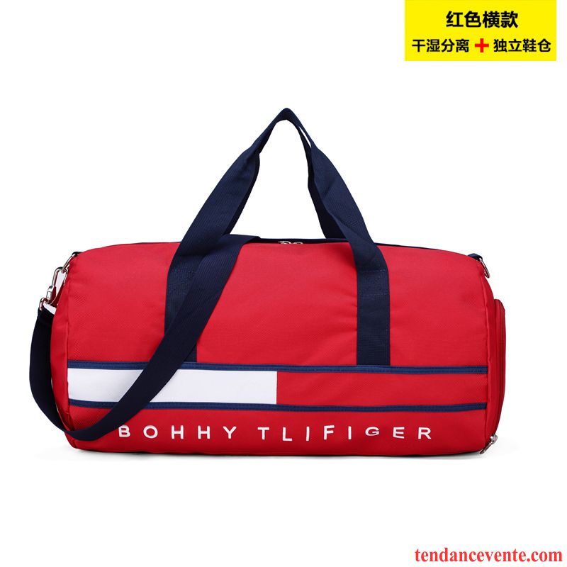 Sac À Dos Randonnée Femme Tendance La Coupe Transversale Court Homme Sac De Sport Grande Capacité Bleu Rouge Foncé