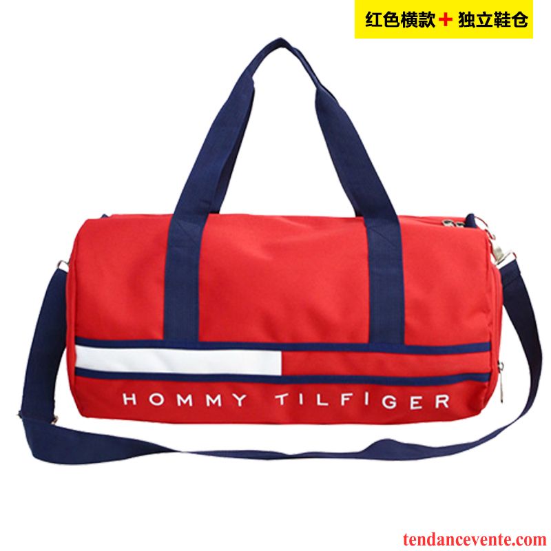 Sac À Dos Randonnée Femme Tendance La Coupe Transversale Court Homme Sac De Sport Grande Capacité Bleu Rouge Foncé