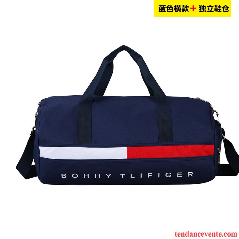 Sac À Dos Randonnée Femme Tendance La Coupe Transversale Court Homme Sac De Sport Grande Capacité Bleu Rouge Foncé