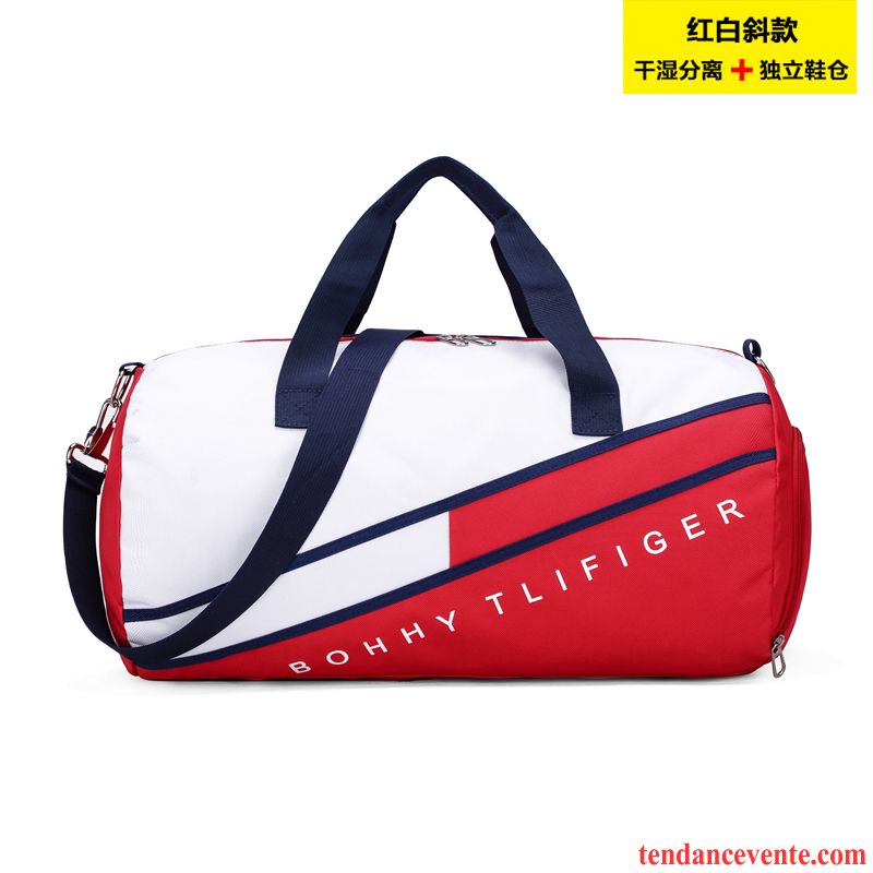 Sac À Dos Randonnée Femme Tendance La Coupe Transversale Court Homme Sac De Sport Grande Capacité Bleu Rouge Foncé