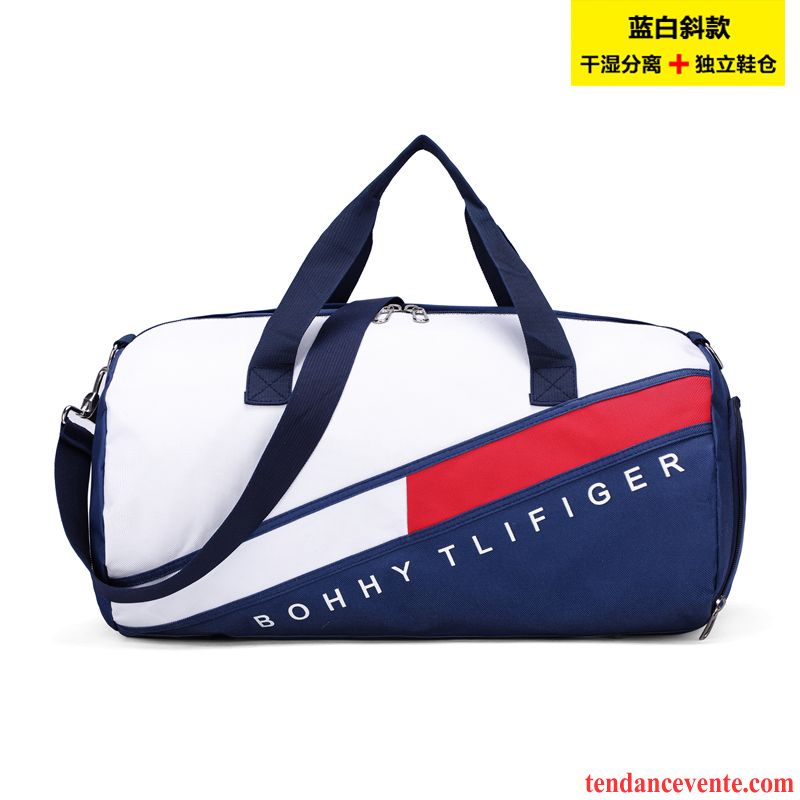 Sac À Dos Randonnée Femme Tendance La Coupe Transversale Court Homme Sac De Sport Grande Capacité Bleu Rouge Foncé