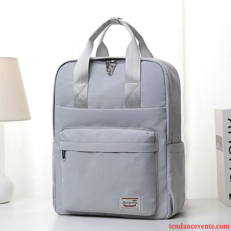 Sac À Dos Randonnée Femme Tourisme All-match Grande Capacité Sac D'ordinateur Portable Cartable Grand Paquet Gris