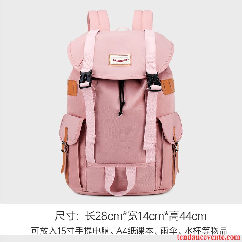 Sac À Dos Randonnée Femme Voyage Cartable Mode École Secondaire Étudiant Le Nouveau Rose