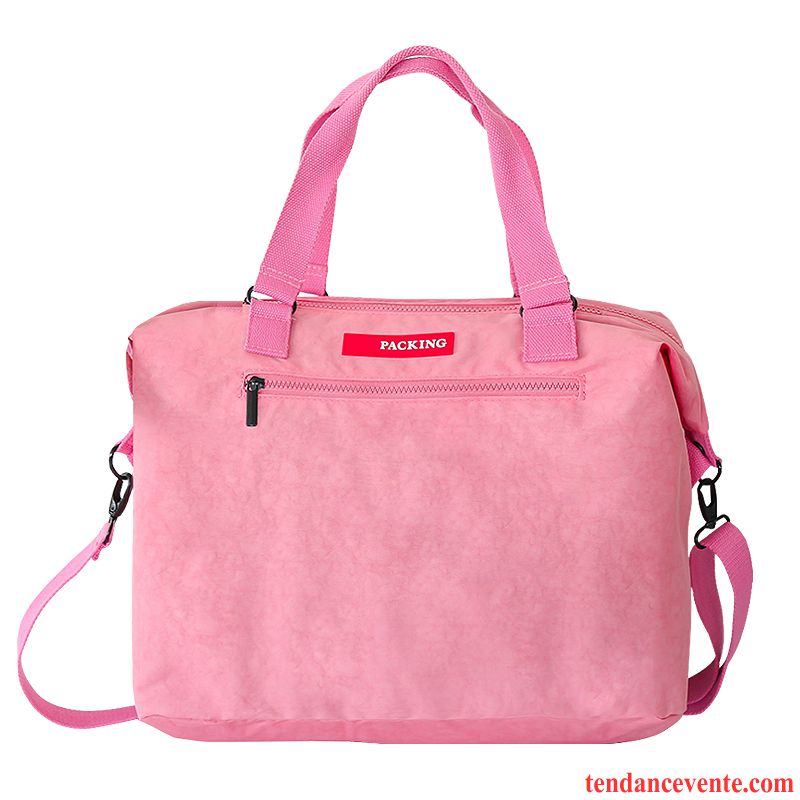 Sac À Dos Randonnée Femme Voyage Simple Réseau Lumière Toile Grande Capacité Rouge Rose