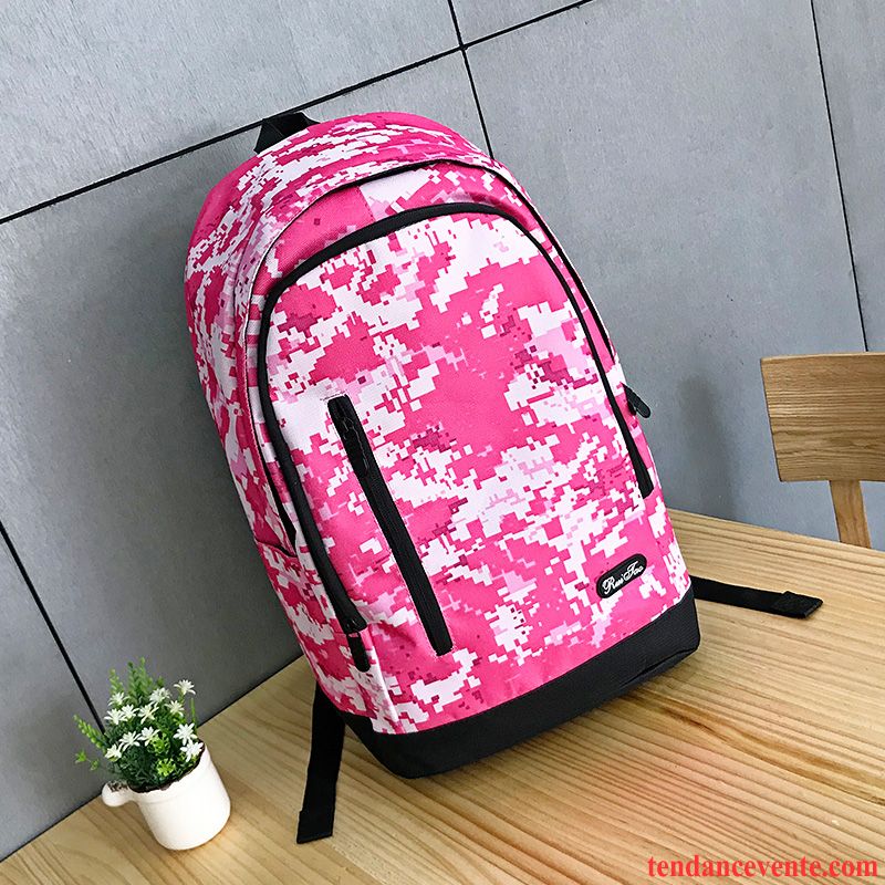 Sac À Dos Randonnée Femme Étudiant Campus Cartable Homme Voyage Université Rose