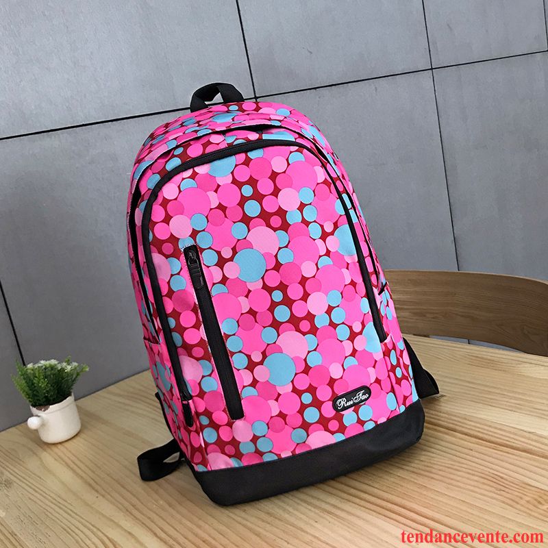 Sac À Dos Randonnée Femme Étudiant Campus Cartable Homme Voyage Université Rose