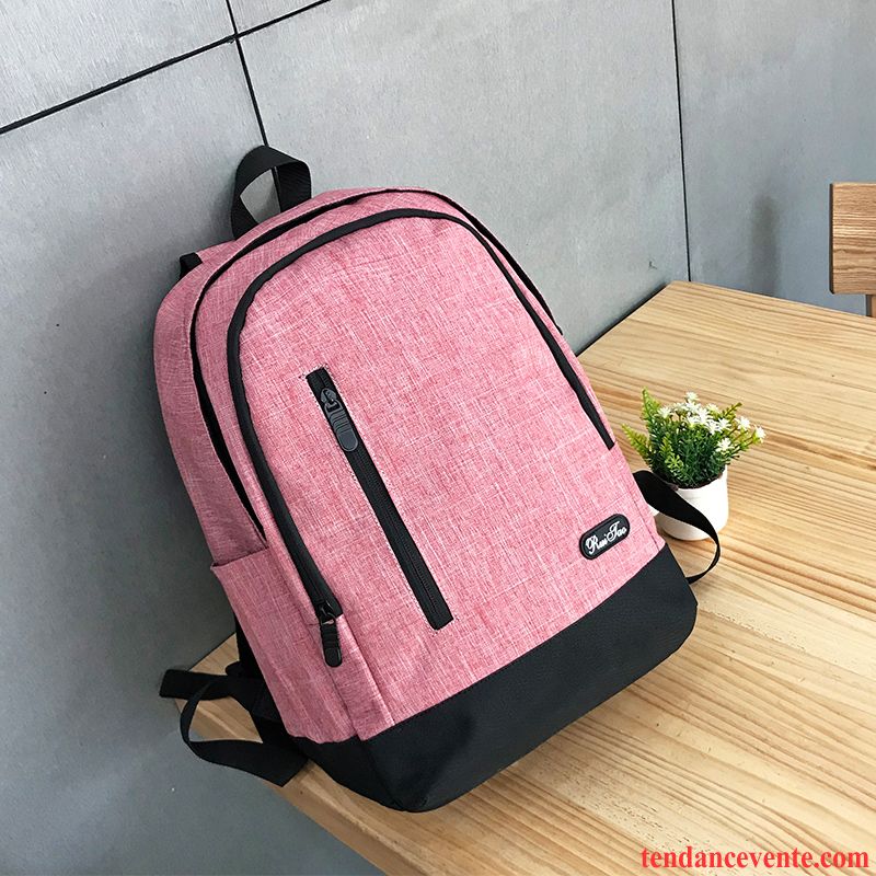 Sac À Dos Randonnée Femme Étudiant Campus Cartable Homme Voyage Université Rose