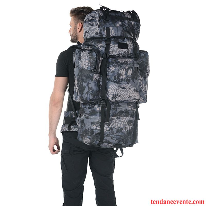 Sac À Dos Randonnée Homme Femme Voyage De Plein Air Sacs À Dos Grande Capacité Camouflage Bleu