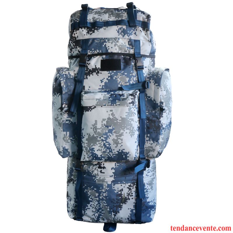 Sac À Dos Randonnée Homme Femme Voyage De Plein Air Sacs À Dos Grande Capacité Camouflage Bleu