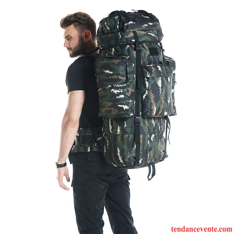 Sac À Dos Randonnée Homme Femme Voyage De Plein Air Sacs À Dos Grande Capacité Camouflage Bleu