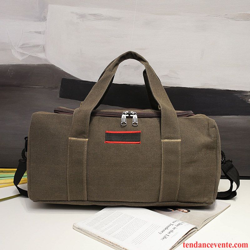 Sac À Dos Randonnée Homme Grand Portable Toile Ultra Grande Capacité Bagage Marron
