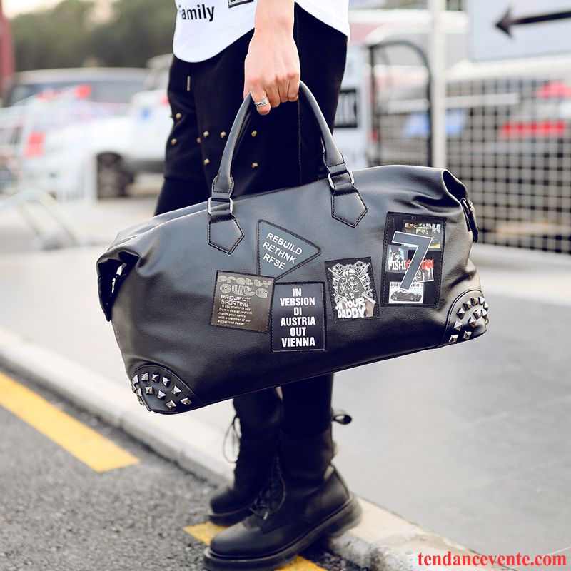 Sac À Dos Randonnée Homme Grande Capacité Tendance Loisir Qualité Sac Poitrine Œillet Noir