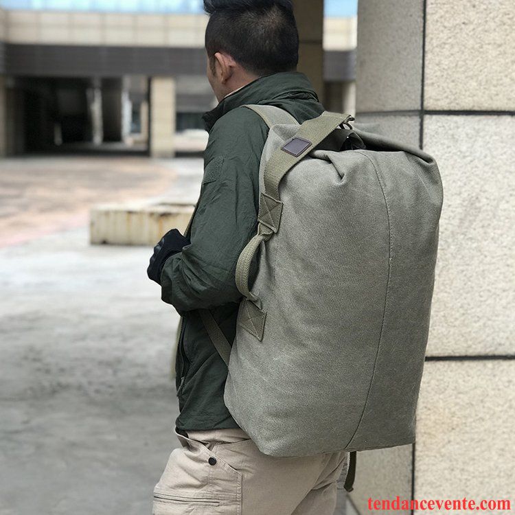 Sac À Dos Randonnée Homme Personnalité Simple Tourisme Gros Toile Modèles Féminins Vert