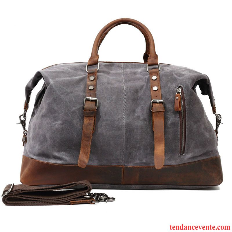 Sac À Dos Randonnée Homme Étanche Bagage Voyage Court Rétro Grande Capacité Brun