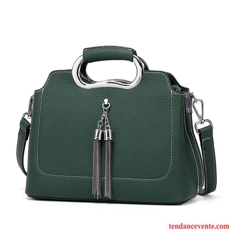 Sac À Main Femme All-match Le Nouveau Grande Capacité Simple Portable Sac De Messager Vert