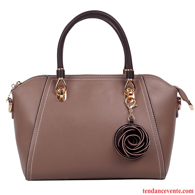 Sac À Main Femme All-match Mode Âge Moyen Sacs À Bandoulière Maman Cuir De Vache Violet