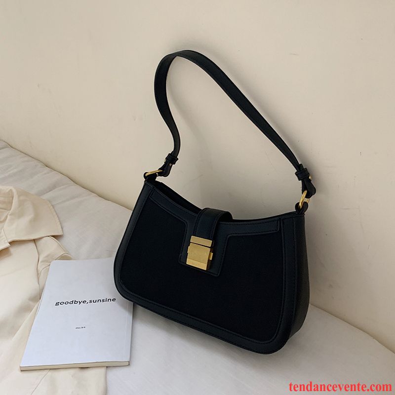 Sac À Main Femme All-match Rétro Givré Mode Texture Tendance Noir