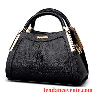 Sac À Main Femme Cuir Mode Atmosphère Crocodile Modèle Sac De Messager Cuir De Vache Bleu