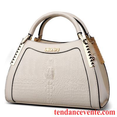 Sac À Main Femme Cuir Mode Atmosphère Crocodile Modèle Sac De Messager Cuir De Vache Bleu